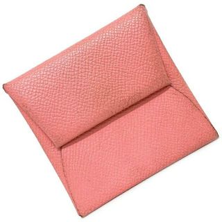 エルメス(Hermes)のエルメス バスティア ローズコンフェッティ ピンク コインケース トリヨンクレマンス 中古 □Ｐ刻印 HERMES 定番 人気 レディース 小銭入れ 女性 シルバー金具 レザー ホック スクエア 無地 シンプル 上品 高級感(財布)