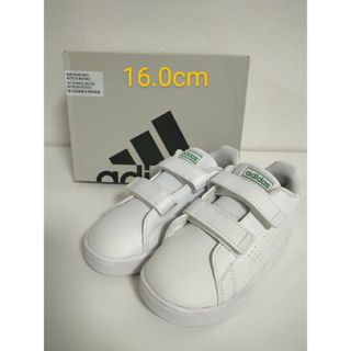 アディダス(adidas)のadidas アドバンコートCFI 16.0cm ホワイト✕グリーン キッズ(スニーカー)