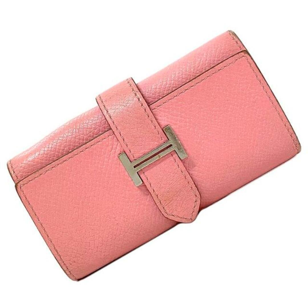 HERMES - エルメス 4連 キーケース ピンク シルバー ベアン 鍵 H HERMES - エルメス 4連 キーケース ピンク シルバー ベアン 鍵 H