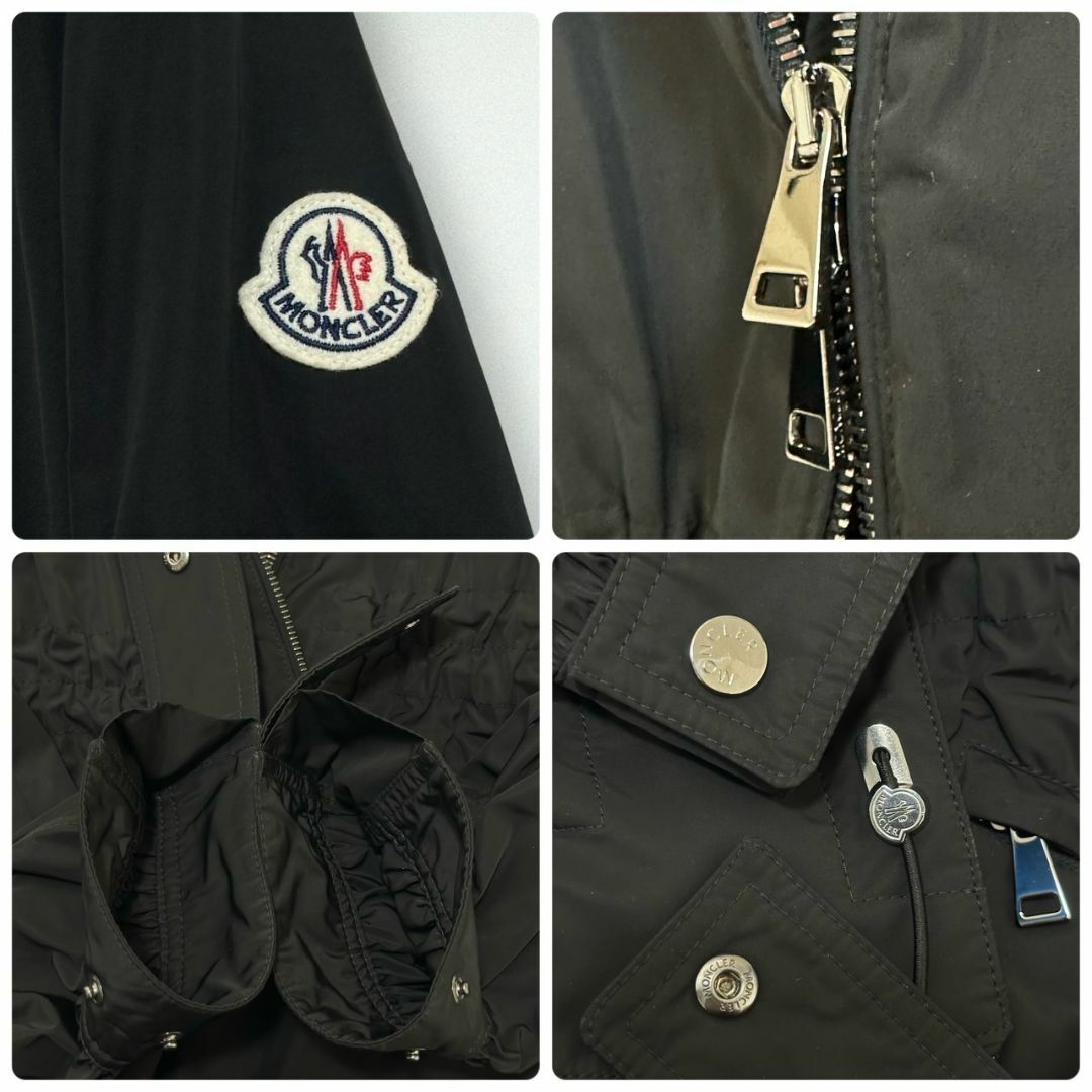 MONCLER(モンクレール)の現行品22万☆美品☆MONCLER EMET スプリングコート 0 ブラック 黒 レディースのジャケット/アウター(スプリングコート)の商品写真