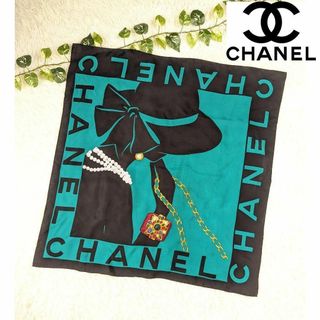 シャネル(CHANEL)の【美品】CHANEL シャネル 大判 スカーフ マドモアゼル マトラッセ シルク(バンダナ/スカーフ)