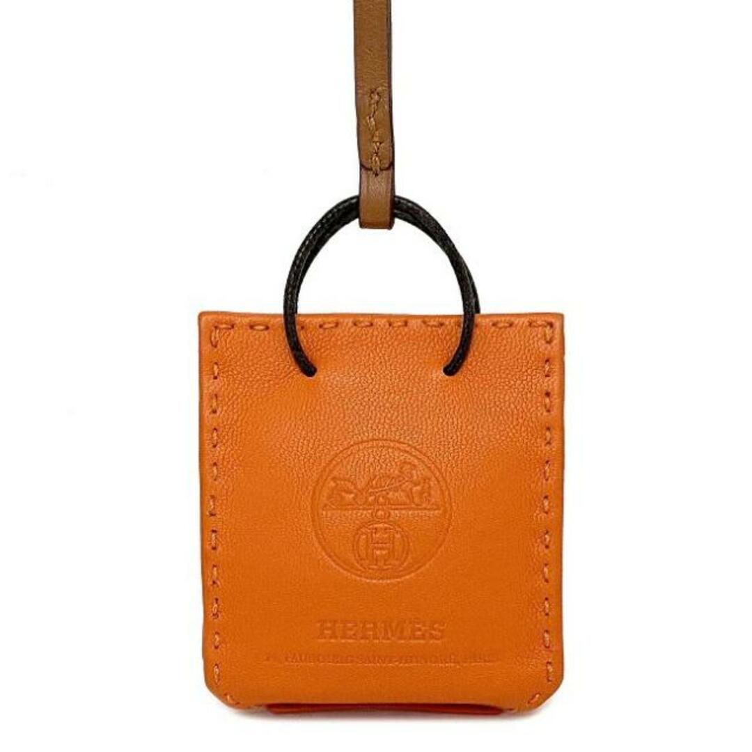 新品エルメス バッグチャーム サックオランジュ フーオレンジ 新品エルメス バッグチャーム サックオランジュ フーオレンジ