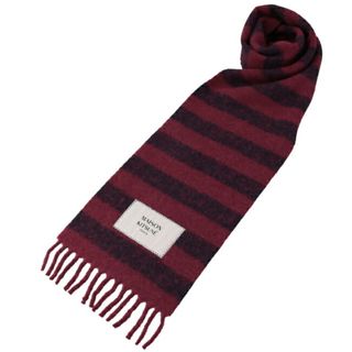 メゾンキツネ(MAISON KITSUNE')のメゾン キツネ MAISON KITSUNE ストール メンズ RUGBY STRIPES SCARF マフラー  LW06202WA0019 0012 S582(マフラー)