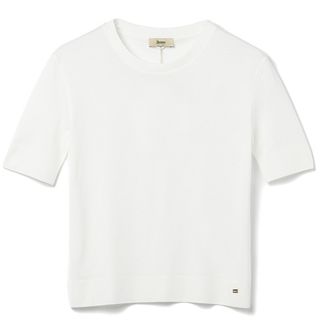 ヘルノ(HERNO)のヘルノ HERNO 半袖ニット Tシャツ GLAM KNIT EFFECT サマーニット リブニット ショートスリーブニット 2024年春夏新作 JG000223D 52056 1000(Tシャツ(半袖/袖なし))