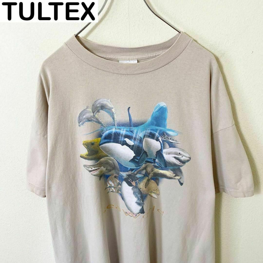 TULTEX アニマル　プリント　Tシャツ　半袖　古着　ヴィンテージ　アメカジ メンズのトップス(Tシャツ/カットソー(半袖/袖なし))の商品写真