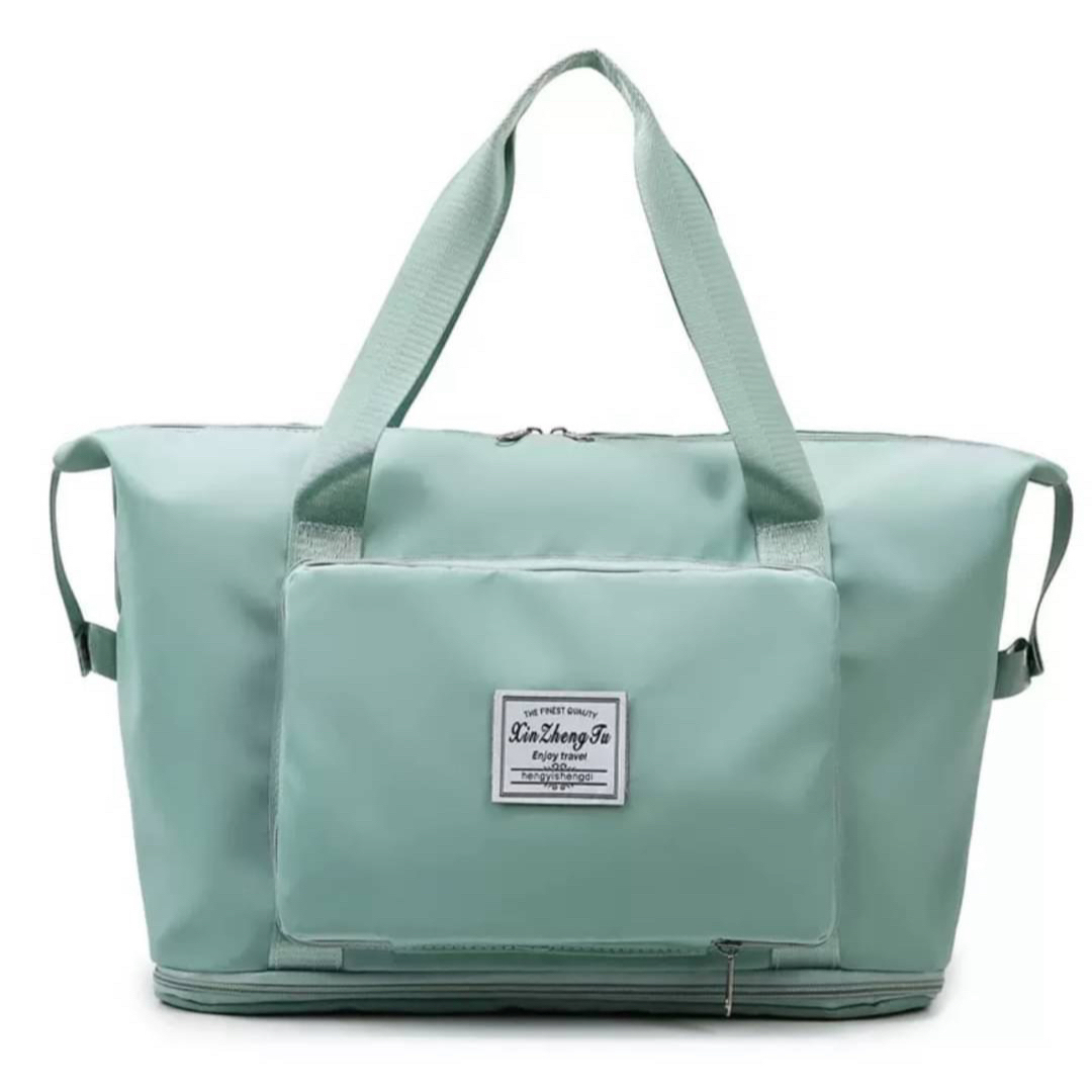 【グリーン】ボストンバッグ　キャリーオン　2way　大容量　軽量　折り畳み　防水 レディースのバッグ(ボストンバッグ)の商品写真