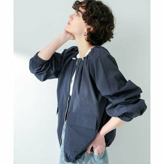 サニーレーベル(Sonny Label)の【ネイビー】ノーカラーギャザーブルゾン(ブルゾン)