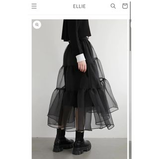 トゥモローランド(TOMORROWLAND)の【完売】ellie チュールスカート　ブラック(ロングスカート)