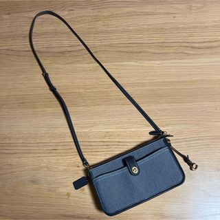 コーチ(COACH)の【新品未使用】coach ショルダーポーチバッグ　デニム素材(ショルダーバッグ)