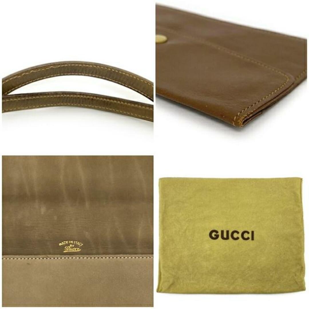 Gucci(グッチ)のグッチ ハンドバッグ ベージュ ゴールド ヒステリア レア スエード 中古 GUCCI ヴィンテージ フラップ シンプル ミニバッグ 人気 レディース 女性 ブランド 鞄 カジュアル フォーマル 上品 ポーチ付き ゴールド金具 レディースのバッグ(ハンドバッグ)の商品写真