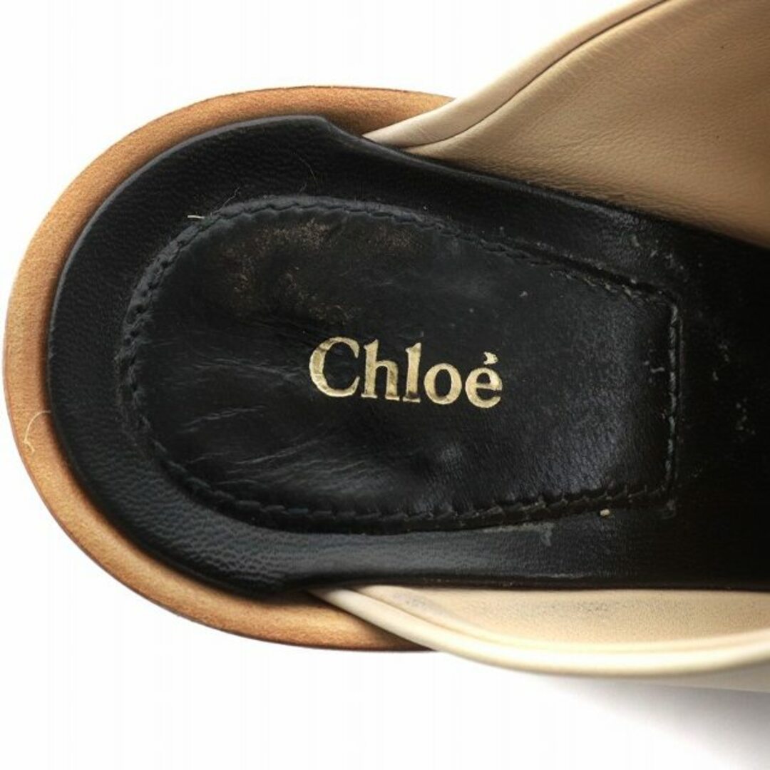 Chloe(クロエ)のクロエ サンダル ミュール ウェッジソール 黒 ベージュ CH22075 レディースの靴/シューズ(サンダル)の商品写真