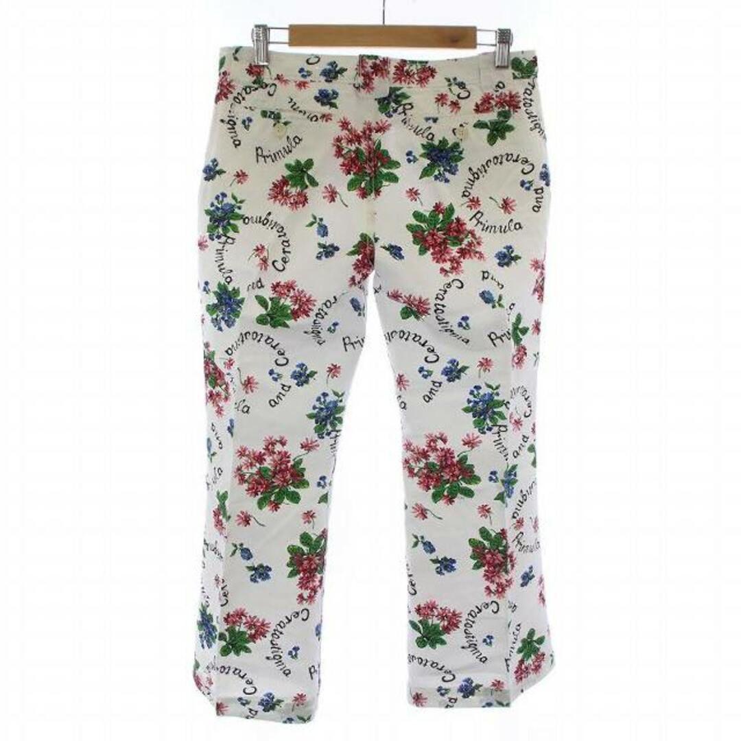 トリココムデギャルソン AD2002 パンツ 花柄 麻 リネン M 白 レディースのパンツ(その他)の商品写真