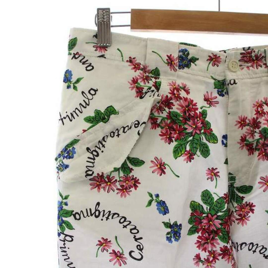 トリココムデギャルソン AD2002 パンツ 花柄 麻 リネン M 白 レディースのパンツ(その他)の商品写真
