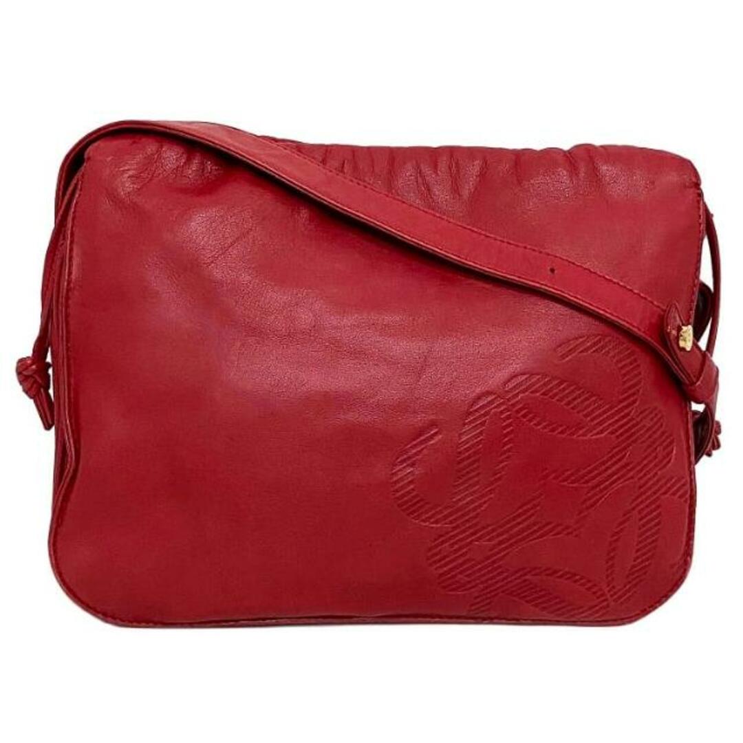 LOEWE - ロエベ ショルダーバッグ レッド アナグラム 巾着 美品 LOEWE - ロエベ ショルダーバッグ レッド アナグラム 巾着 美品