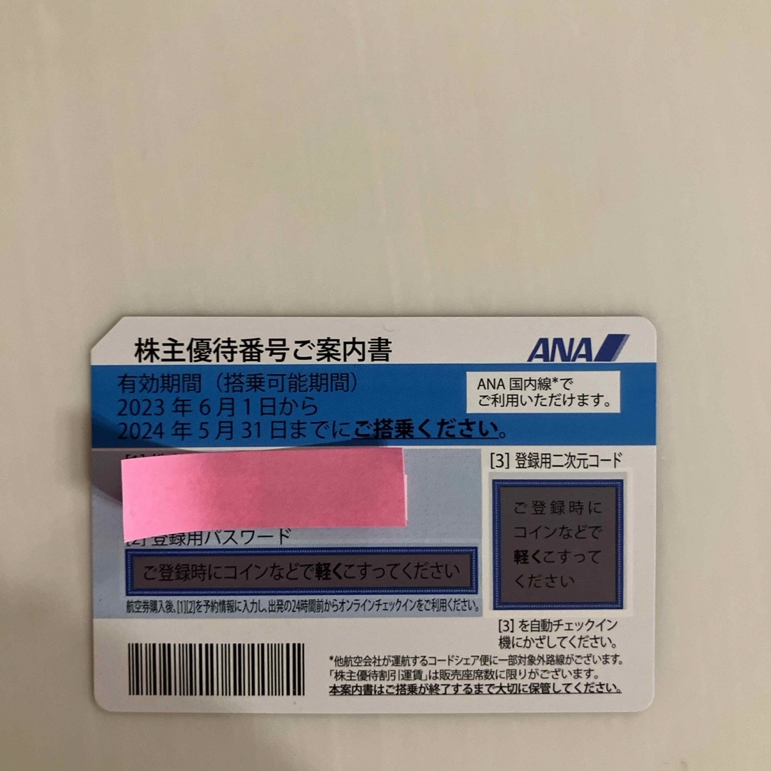 JAL(日本航空)(ジャル(ニホンコウクウ))のANA株主優待優待券　1枚 チケットの優待券/割引券(その他)の商品写真