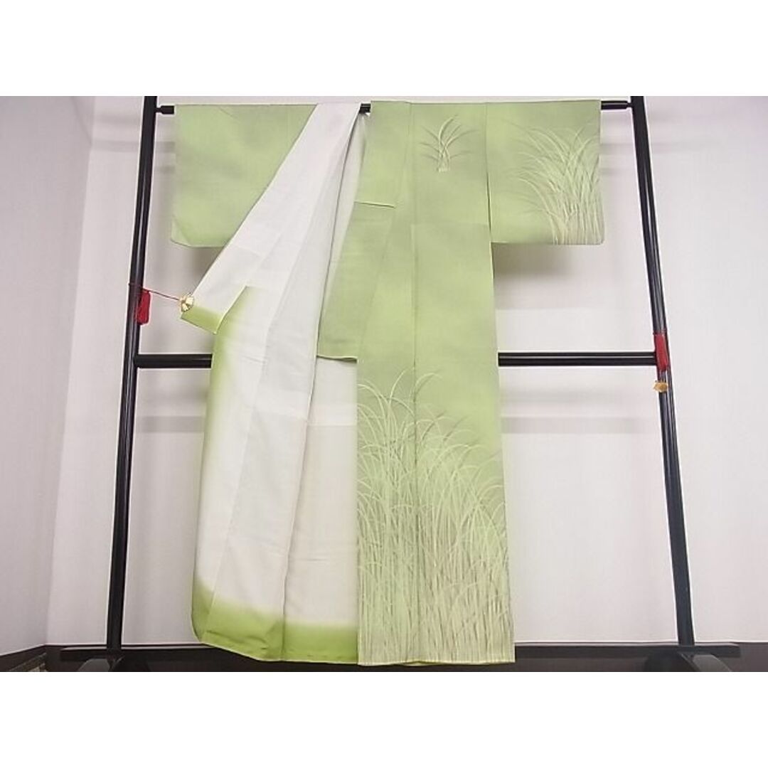 平和屋川間店■訪問着　芝　暈し染め　着丈155.5cm　裄丈62.5cm　正絹　逸品　B-ey2376 レディースの水着/浴衣(着物)の商品写真