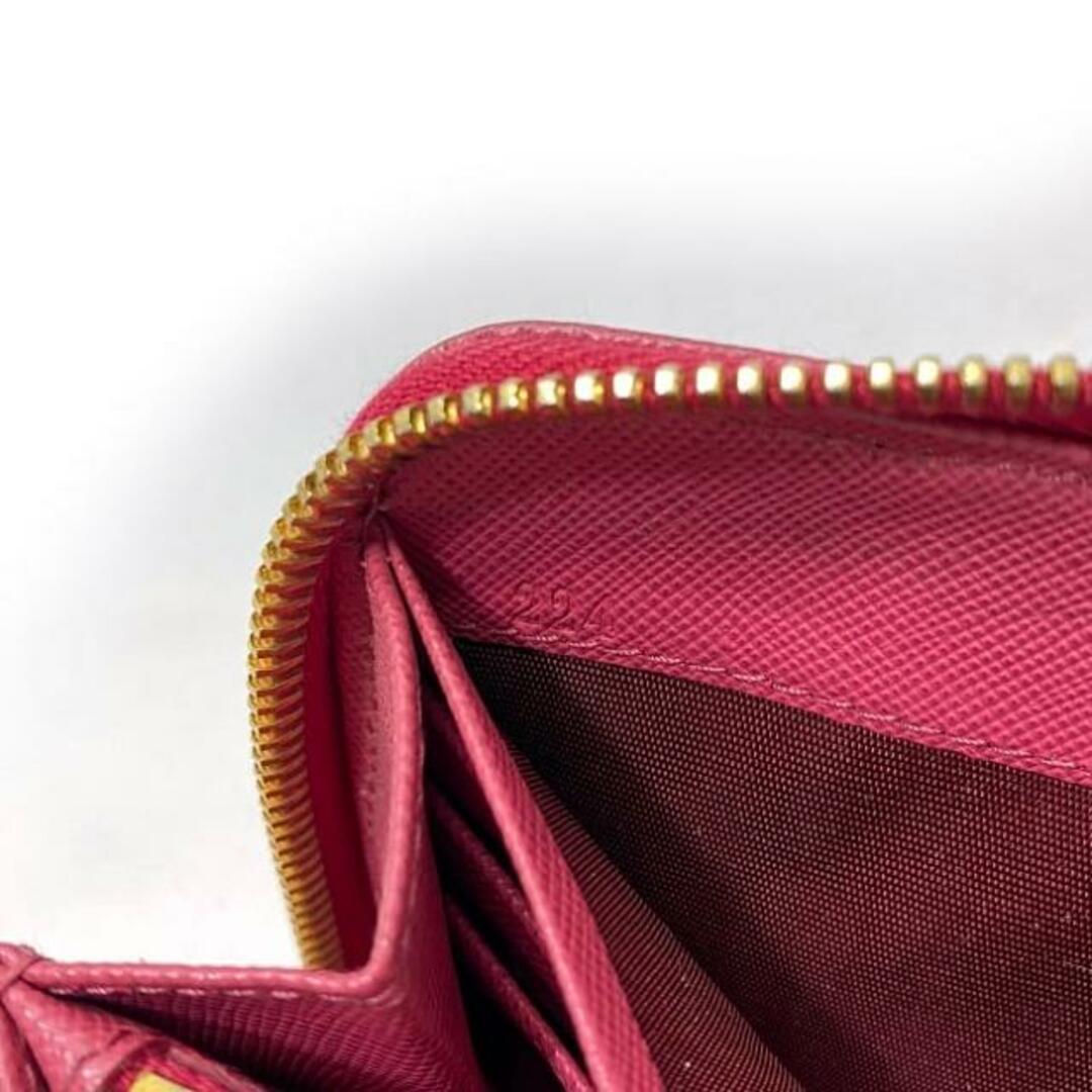 PRADA - プラダ ラウンドファスナー 長財布 ピンク ゴールド PRADA - プラダ ラウンドファスナー 長財布 ピンク ゴールド