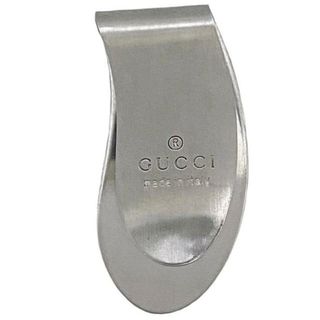 グッチ(Gucci)のグッチ マネークリップ シルバー 美品 メタル 中古 GUCCI レア 財布 クリップ お札 お金 挟む コンパクト ミニ ロゴ シンプル スマート ウォレット ワンポイント プレーンタイプ クリップ型 スタンダード(財布)