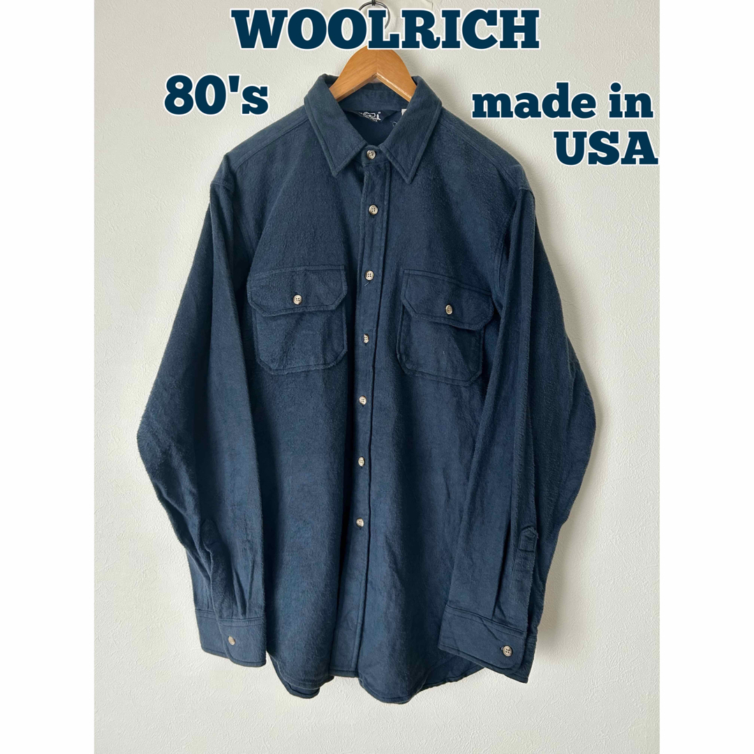 WOOLRICH(ウールリッチ)のWOOLRICH ウールリッチ　シャモアクロスシャツ　長袖シャツ　80's 古着 メンズのトップス(シャツ)の商品写真