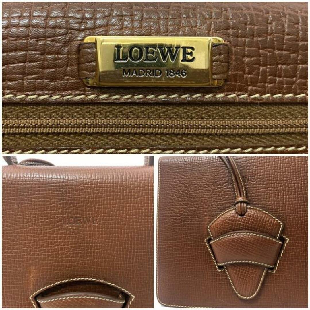 LOEWE(ロエベ)のロエベ ハンドバッグ バルセロナ ブラウン 美品 レザー 中古 LOEWE トップハンドル バッグ フラップ ヴィンテージ シンプル 定番 人気 レディース バッグ 女性 鞄 レザーバッグ バルセロナバッグ 本革 革 茶色 無地 レディースのバッグ(ハンドバッグ)の商品写真