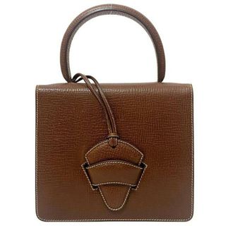 ロエベ(LOEWE)のロエベ ハンドバッグ バルセロナ ブラウン 美品 レザー 中古 LOEWE トップハンドル バッグ フラップ ヴィンテージ シンプル 定番 人気 レディース バッグ 女性 鞄 レザーバッグ バルセロナバッグ 本革 革 茶色 無地(ハンドバッグ)