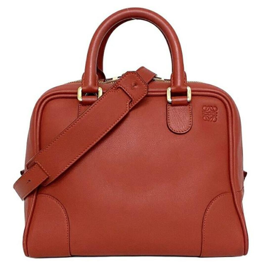 LOEWE(ロエベ)のロエベ 2way バッグ アマソナ 75 レッド アナグラム 301.30.L03 美品 レザー 中古 LOEWE ハンドバッグ ショルダー スクエア シンプル ミニ ボストン 肩掛け 本革 定番 人気 オシャレ 女性 レディース 通勤 レディースのバッグ(ハンドバッグ)の商品写真