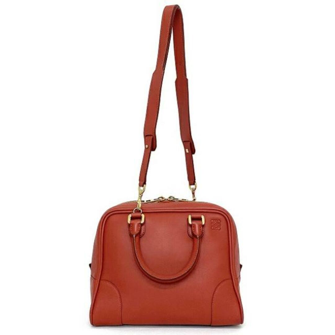 LOEWE(ロエベ)のロエベ 2way バッグ アマソナ 75 レッド アナグラム 301.30.L03 美品 レザー 中古 LOEWE ハンドバッグ ショルダー スクエア シンプル ミニ ボストン 肩掛け 本革 定番 人気 オシャレ 女性 レディース 通勤 レディースのバッグ(ハンドバッグ)の商品写真