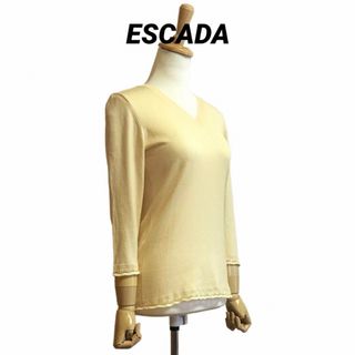 エスカーダ(ESCADA)のESCADA カシミヤシルク素材 7分袖丈 Vネックニット(ニット/セーター)