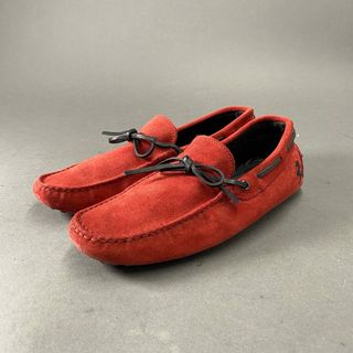 TOD'S - 3d3 TOD'S Ferrari トッズ フェラーリ イタリア製 ドライビングシューズ モカシン ローファー スリッポン 7 レッド スエード MADE IN ITALY