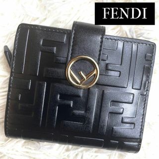 FENDI - ⋟極美品⋞ 入手困難 / フェンディ オールブラックエンボスズッカウォレット