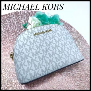 マイケルコース(Michael Kors)の【極美品】マイケルコース レディース ミディアム コスメポーチ ホワイト　ポーチ(ポーチ)