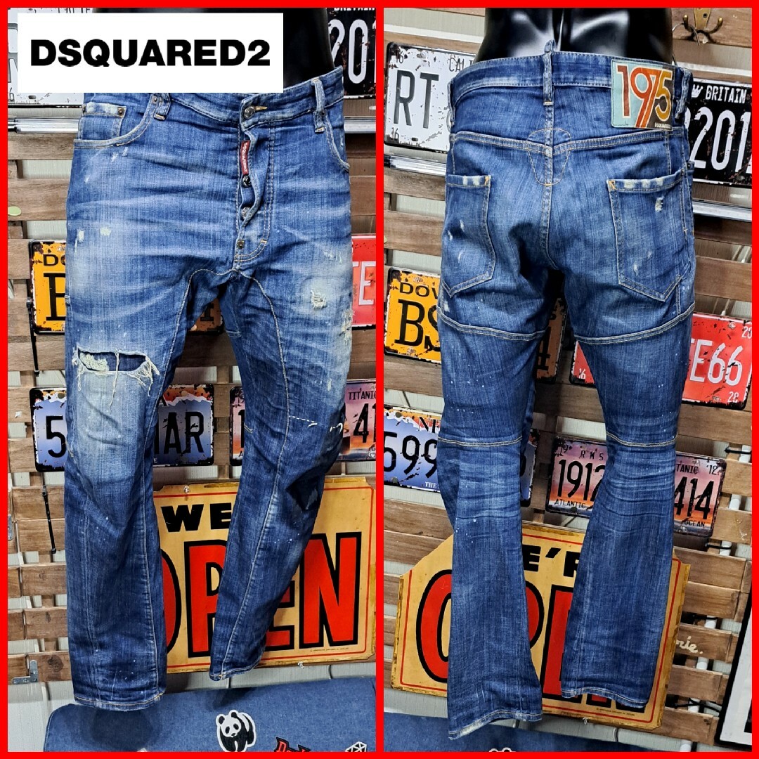 DSQUARED2(ディースクエアード)の大きなサイズ　ディースクエアード　タイディバイカージーンズ　デニム　XL メンズのパンツ(デニム/ジーンズ)の商品写真