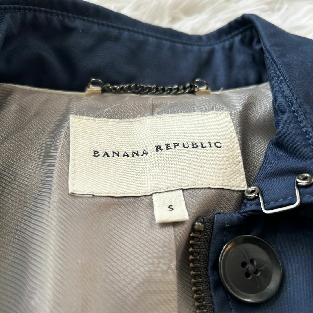 Banana Republic(バナナリパブリック)の【美品】バナナリパブリック トレンチコート S ネイビーウエスト紐 ✓2979 レディースのジャケット/アウター(スプリングコート)の商品写真