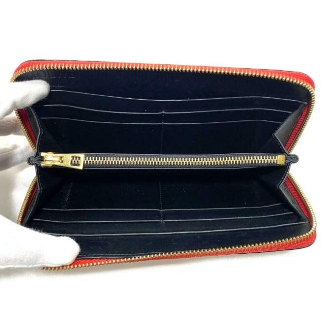 ロエベ ラウンドファスナー 長財布 レッド ゴールド リピート ロエベ ラウンドファスナー 長財布 レッド ゴールド リピート