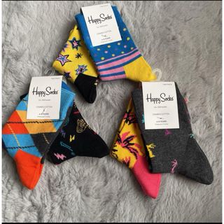 ハッピーソックス(Happy Socks)の【新品・未使用】ハッピーソックス☆キッズ　17〜19cm 6足セット(靴下/タイツ)