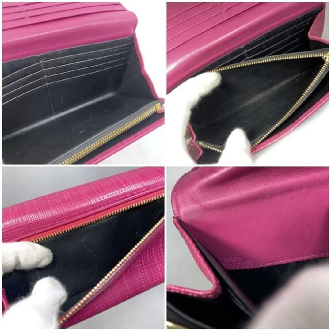 LOEWE - ロエベ 二つ折り 長財布 ピンク ゴールド リネン 美品 LOEWE - ロエベ 二つ折り 長財布 ピンク ゴールド リネン 美品