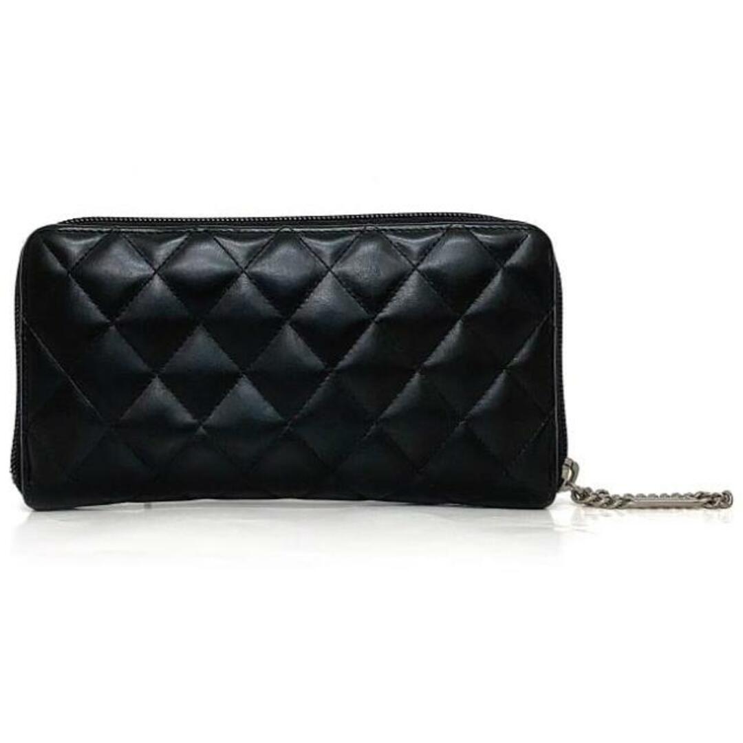 CHANEL(シャネル)のシャネル ラウンドファスナー 長財布 ブラック シルバー カンボン A50078 美品 ココマーク レザー 中古 20番台 CHANEL 黒黒 ファスナー 財布 ヴィンテージ 定番 人気 キルティング シンプル チェーン お洒落 高級感 レディースのファッション小物(財布)の商品写真