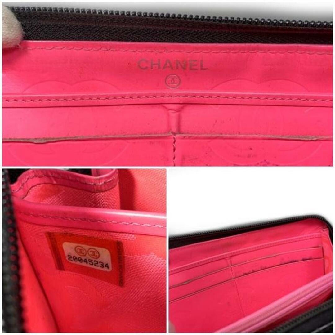 CHANEL(シャネル)のシャネル ラウンドファスナー 長財布 ブラック シルバー カンボン A50078 美品 ココマーク レザー 中古 20番台 CHANEL 黒黒 ファスナー 財布 ヴィンテージ 定番 人気 キルティング シンプル チェーン お洒落 高級感 レディースのファッション小物(財布)の商品写真