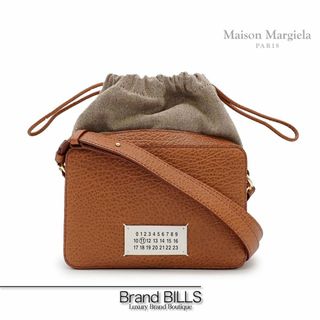 マルタンマルジェラ(Maison Martin Margiela)の未使用品 メゾンマルジェラ 5AC ミディアム カメラバッグ ショルダーバッグ SB1WG0010 タン ブラウン ゴールド金具 ナンバーロゴ(ショルダーバッグ)