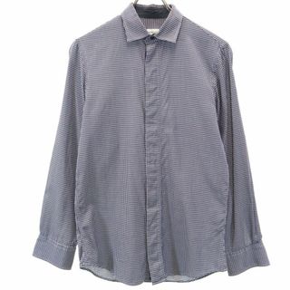 アルマーニ コレツィオーニ(ARMANI COLLEZIONI)のアルマーニコレッツォーニ ギンガムチェック柄 長袖 シャツ S ネイビー×白 ARMANI COLLEZIONI メンズ 古着 【240403】 メール便可(シャツ)