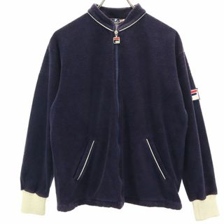 フィラ(FILA)のフィラ 80s イタリア製 オールド 長袖 タオル地 トラックジャケット 48 ネイビー FILA レディース 古着 【240403】(その他)