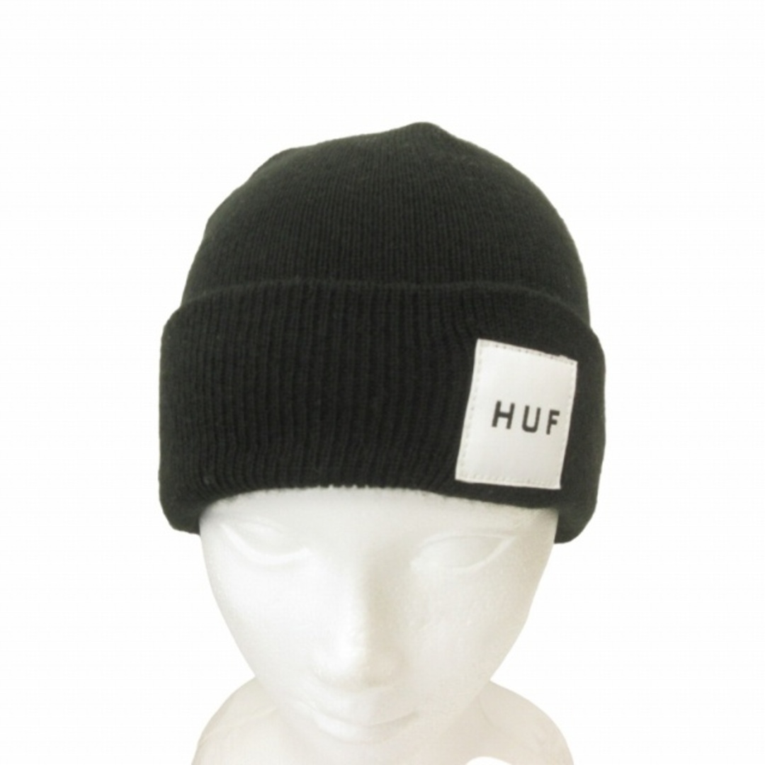 HUF(ハフ)のハフ HUF アクリル ビーニー ニット帽子 ロゴ 黒 ブラック メンズの帽子(ニット帽/ビーニー)の商品写真