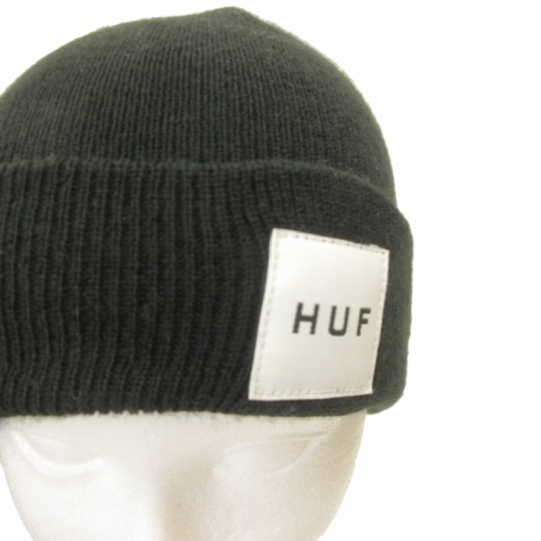 HUF(ハフ)のハフ HUF アクリル ビーニー ニット帽子 ロゴ 黒 ブラック メンズの帽子(ニット帽/ビーニー)の商品写真