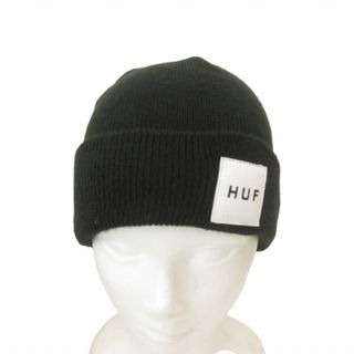 ハフ(HUF)のハフ HUF アクリル ビーニー ニット帽子 ロゴ 黒 ブラック(ニット帽/ビーニー)