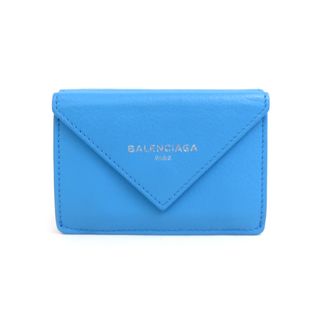 バレンシアガ(Balenciaga)のバレンシアガ BALENCIAGA 三つ折り財布 レザー ブルー ユニセックス 送料無料【中古】 r9978g(財布)