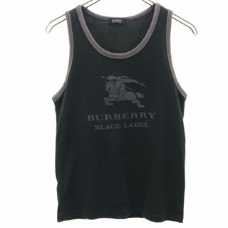 BURBERRY BLACK LABEL - バーバリーブラックレーベル 三陽商会 プリント タンクトップ 2 ブラック BURBERRY BLACK LABEL メンズ 古着 【240403】 メール便可