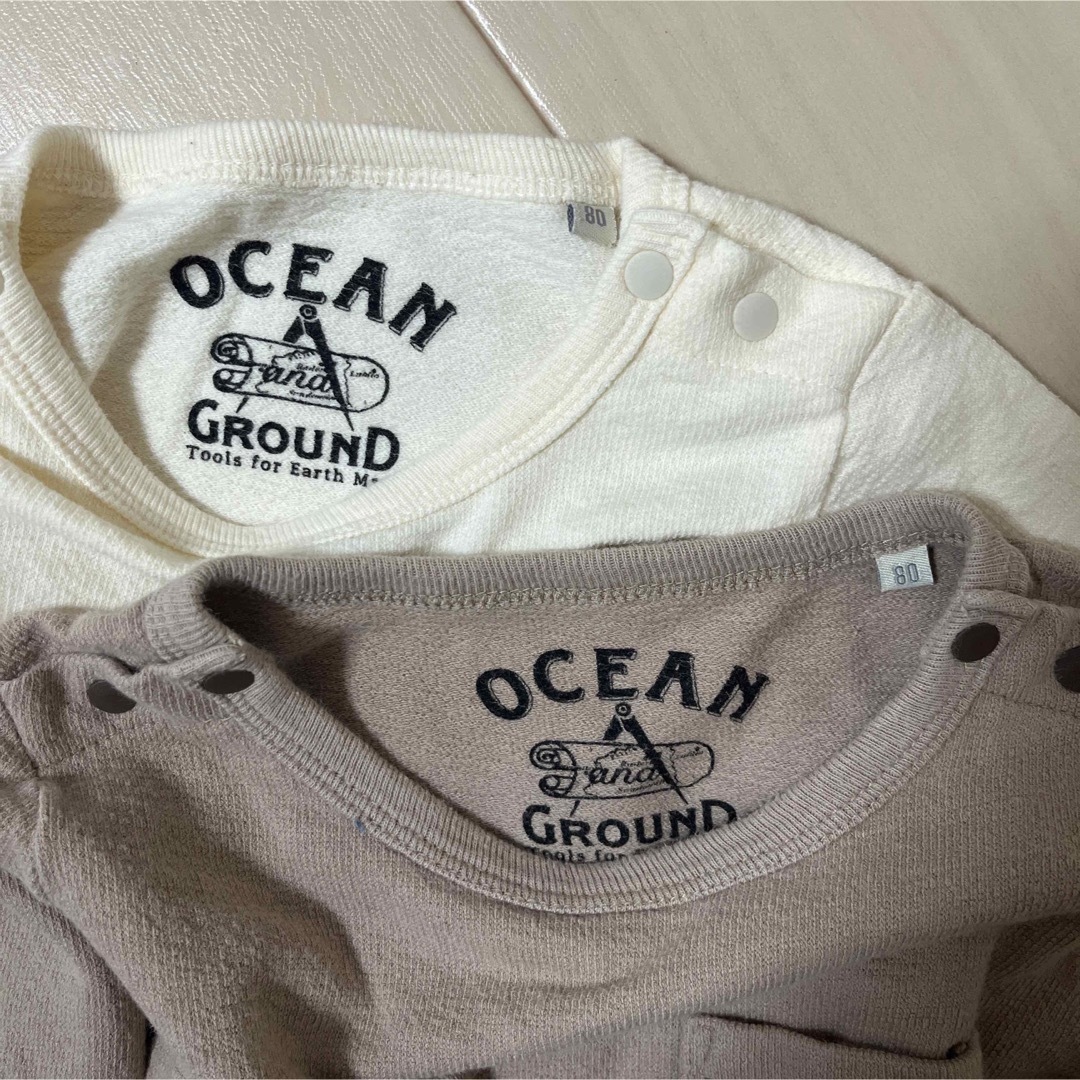 OCEAN&GROUND(オーシャンアンドグラウンド)の80♡ロンパース　2枚セット キッズ/ベビー/マタニティのベビー服(~85cm)(ロンパース)の商品写真