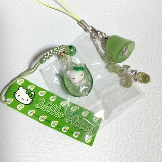 ハローキティ(ハローキティ)の水芭蕉キティ(2001年)+オマケのグリーンベル🔔 未使用品(キャラクターグッズ)