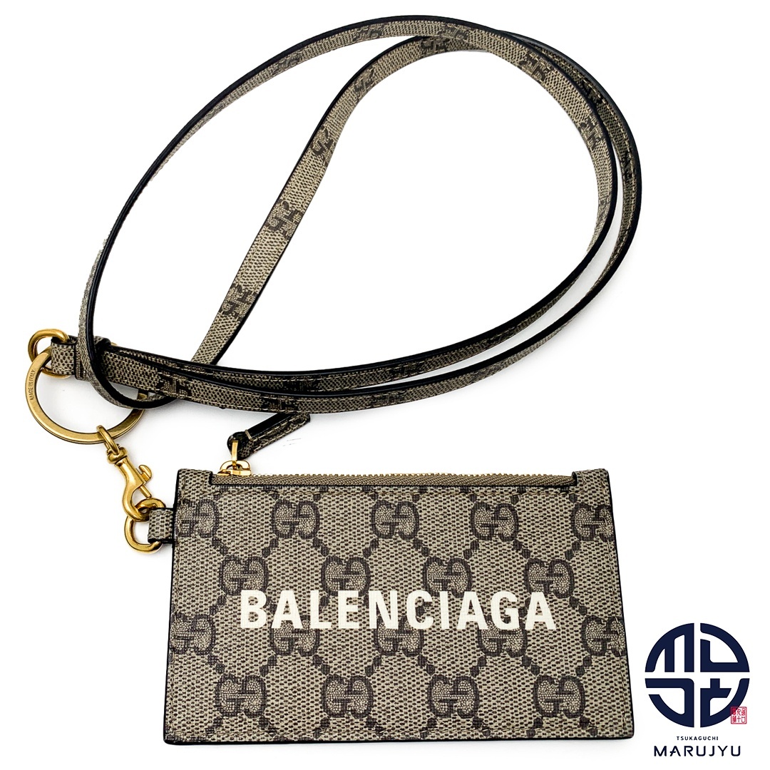 Gucci(グッチ)のGUCCI×BALENCIAGA グッチ×バレンシアガ コラボ 681706 ネックストラップ付き カードケース コインケース ブランド 小物 レディースのファッション小物(その他)の商品写真