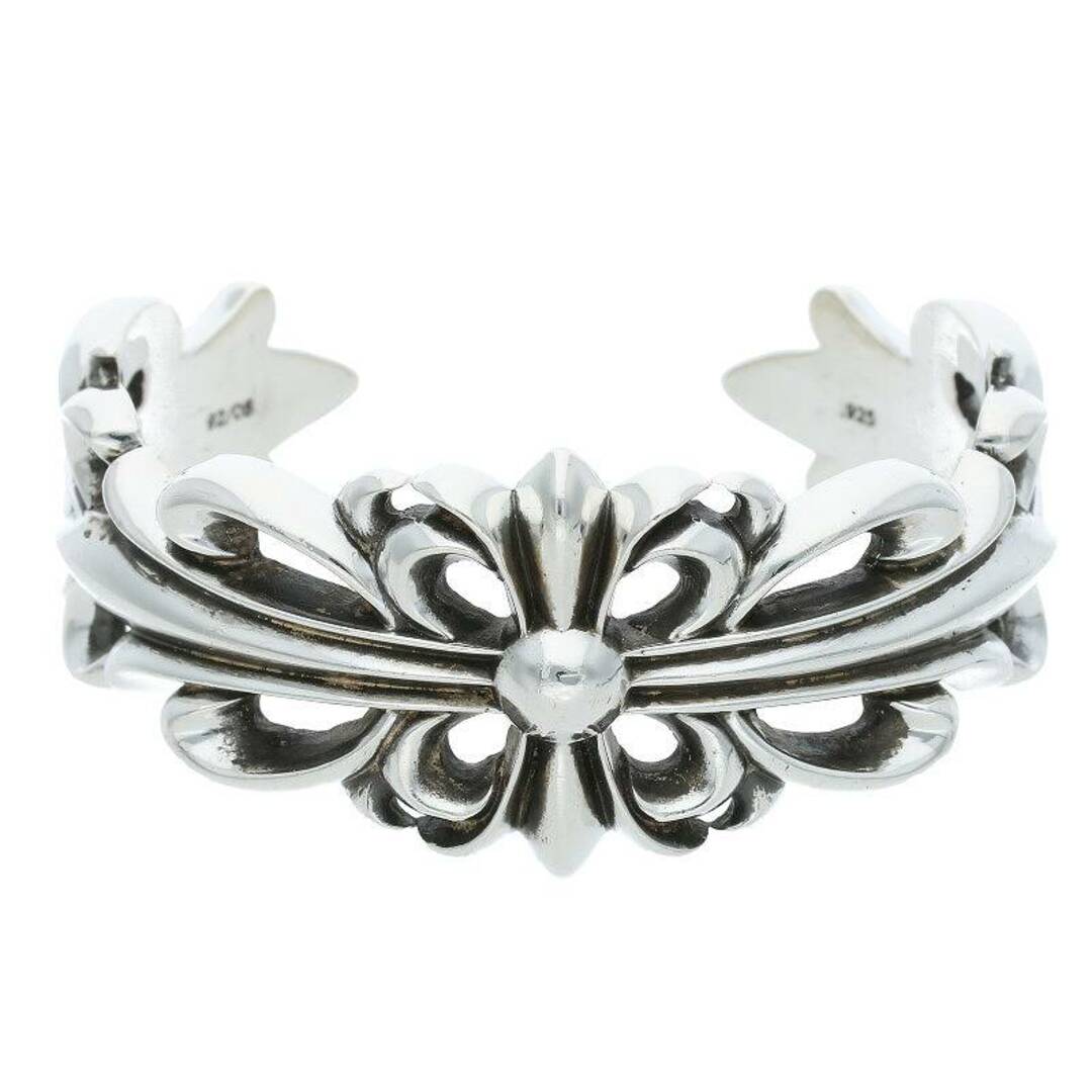 Chrome Hearts(クロムハーツ)のクロムハーツ  DBL FLRL CRS CUFF/ダブルフローラルクロスカフ シルバーブレスレット メンズ メンズのアクセサリー(ブレスレット)の商品写真